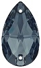 Swarovski 18 x 10.5mm Sew On Pear Graphite