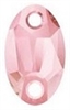 Swarovski 28 x 17mm Owlet Sew On- Light Rose