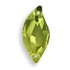 Swarovski 20 x 9mm Diamond Leaf Sew On Olivine