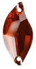 Swarovski 20 x 9mm Diamond Leaf Sew On Red Magma