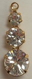 3 Stone Graduated Pendant-CRYSTAL/GOLD