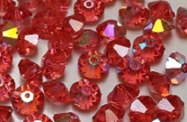 5mm Flat Bicone Bead Padparadscha AB