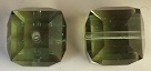 4mm Cube Bead Chrysolite Satin