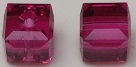 4mm Cube Bead Fuchsia