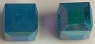 6mm Cube Bead Caribbean Blue Opal AB