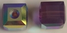 6mm Cube Bead Cyclamen Opal AB
