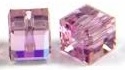 6mm Cube Bead Light Amethyst AB