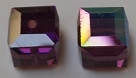 8mm Cube Bead Amethyst AB