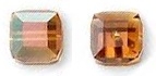 8mm Cube Bead Crystal Copper
