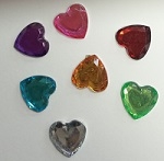 Acrylic/Plastic Heart Flat Back-8mm