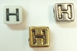6mm Square Plastic Letter- H