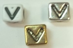 6mm Square Plastic Letter- V