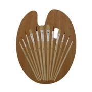 Artists Best Brush Set with Wood Palette