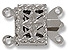 Double Strand Box Clasp-IMITATION RHODIUM SILVER