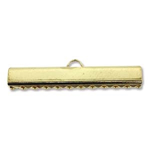 30mm Choker/Ribbon Ends-GOLD PLATE