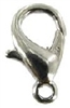 14mm Plated Lobster Clasp-IMITATION RHODIUM SILVER