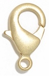 15mm Electroplated Lobster Clasp Brushed Gold