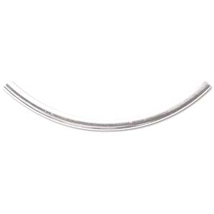 2 x 38mm Plated Curved Tube-SILVER