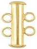 2 Strand Slide Tube Clasp - GOLD