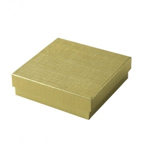 #33 Gold Solid Top Jewelry Box- 3 1/2" x 3 1/2" x 1"
