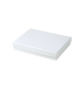 #53 White Swirl Solid Top Jewelry Box- 5 1/4" x 3 3/4" x 7/8"