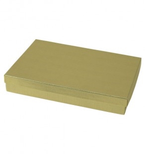 #85 Gold Solid Top Jewelry Box- 8" x 5 1/2" x 1 1/4"