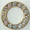 Medium Channel Set Ring-15mm-CRYSTAL AB/GOLD