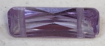 Cubic Zirconia 2 Hole Faceted Baguette- Light Purple