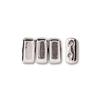 CzechMates 2-Hole Brick Bead - 3mm x 6mm - Silver