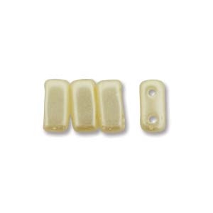 CzechMates 2-Hole Brick Bead - 3mm x 6mm - Cream