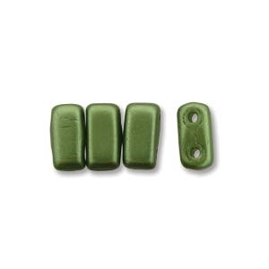 CzechMates 2-Hole Brick Bead - 3mm x 6mm - Pearlcoat Olive Green