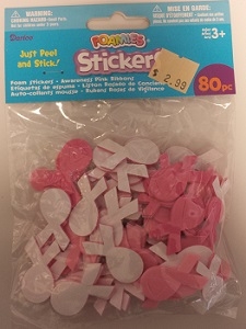 Foamies Stickers- Pink Awareness Ribbons