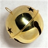 65mm (2 1/2") Jingle Bells- Gold with star cut out