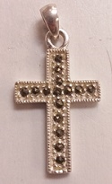 Marcasite Plain Cross Pendant/Charm