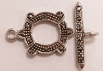 Marcasite 15mm Round Toggle with Nubs