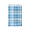 Printed Flat Paper Shopping Bags - Blue Plaid Print