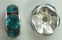 6mm Large Stone Rondell-BLUE ZIRCON/SILVER