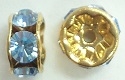 6mm Large Stone Rondell-LIGHT SAPPHIRE/GOLD