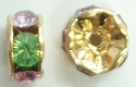 6mm Large Stone Rondell-MULTI PASTEL/GOLD