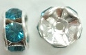 6mm Large Stone Rondell-INDICOLITE/SILVER