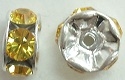 6mm Large Stone Rondell-LIGHT TOPAZ/SILVER