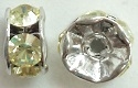 6mm Large Stone Rondell-JONQUIL/RHONDIUM SILVER