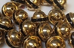 6mm One Row Smooth Bead Jet/Gold