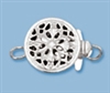 8.5mm Sterling Silver Round Filigree Box Clasp - Single Strand