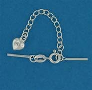 Sterling Silver Springring Floater Clasp with Heart Tail