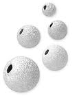 5mm Frosted Round Sterling Silver Bead - 2mm Hole Size