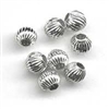 3mm Corrugated Round Sterling Silver Bead - 1mm Hole Size