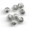 4mm Corrugated Round Sterling Silver Bead -  Large Hole - 1.2mm Hole Size