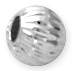 6mm Corrugated Round Sterling Silver Bead - Large Hole
