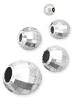 4mm Sterling Silver Round Multi-Facet Mirror Bead - 1.5mm Hole Size